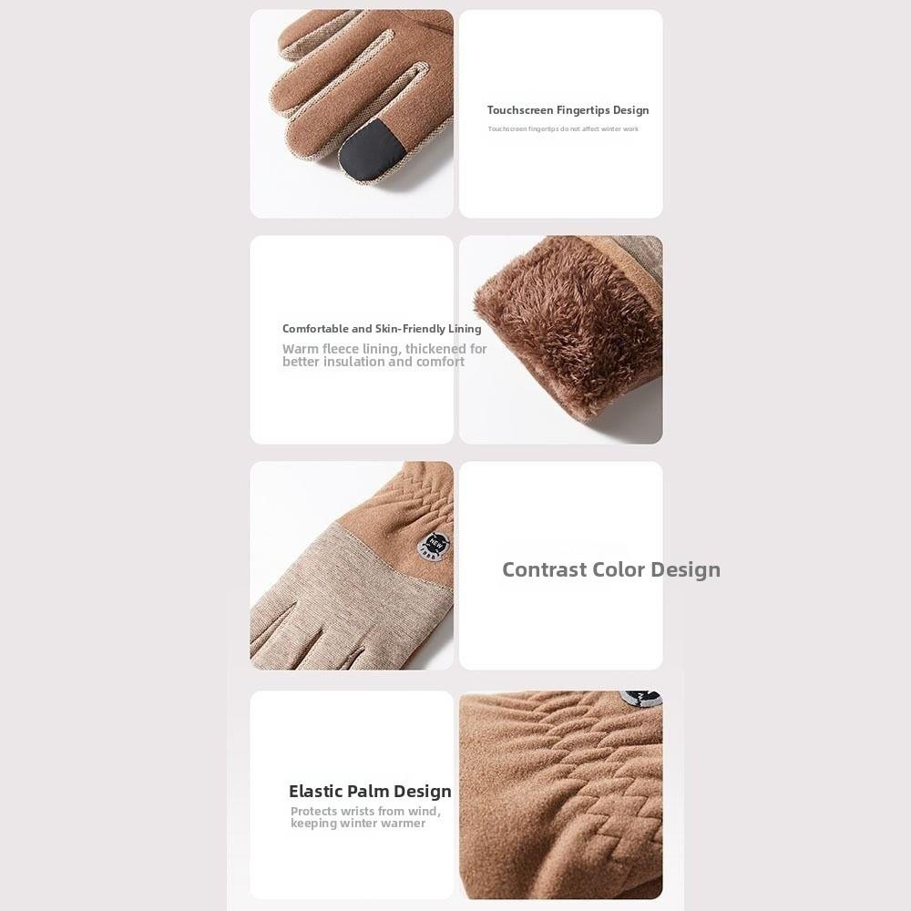 Thickening Touch Screen Gloves Warm Cycling Mittens Fashion Velvet Gloves  Outdoor