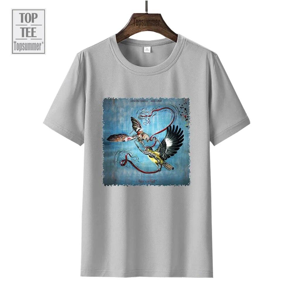 Camiseta do álbum Here We Rest Jason Isbell e a turnê de 400 unidades Camiseta da moda adolescente Harajuku Camiseta de algodão Roupas pretas