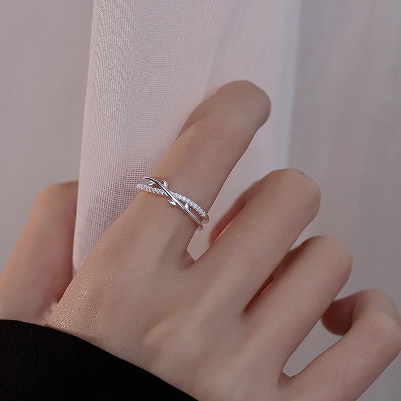 Adjustable Open Leaf Branch Ring: Simple, Fashionable, Versatile Stackable Ring for Women Adjustable Open