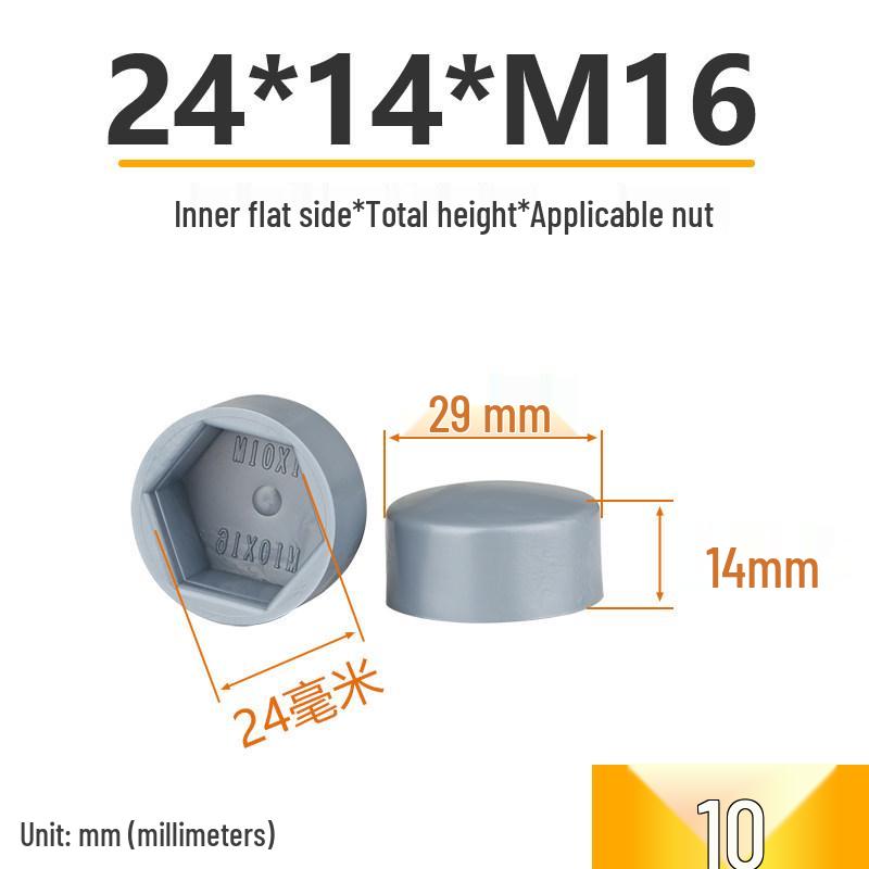 Hex Nut Protective Dust Cap for Flat Head Screws