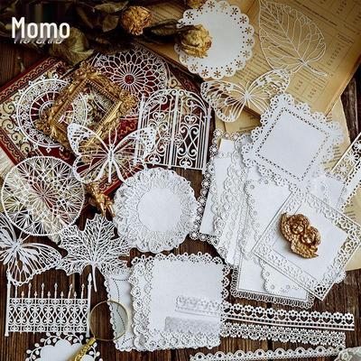 8 Styles Momo Hollow Lace Paper - Alice's Tea Party Scrapbook Diary Decorative Base Paper