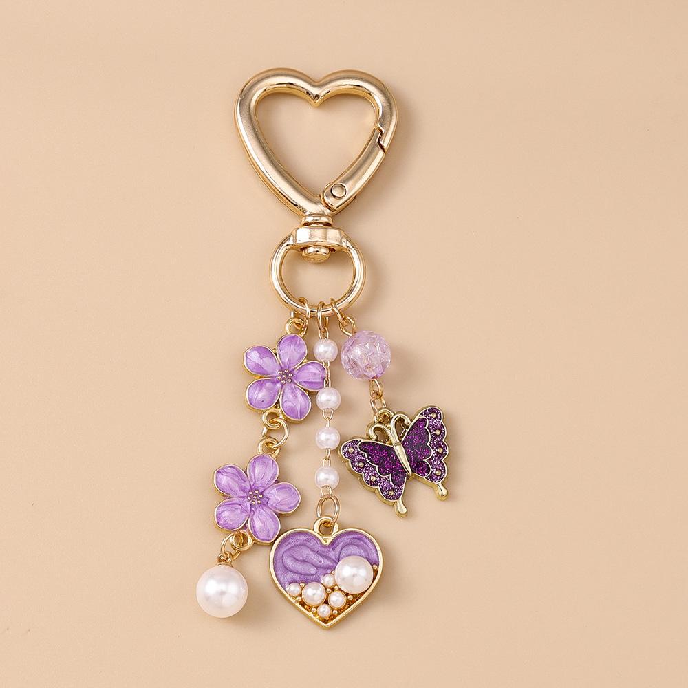 Cute Enamel Flower Butterfly Women Girls Love  Pendants Decor DIY Handmade Jewelry Gifts Bag Charm