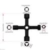 4 In 1 Multifunction Electrician Plumber Cross Switch Wrench Tool Universal Square Triangle Key for Gas Train Bleed Radiator