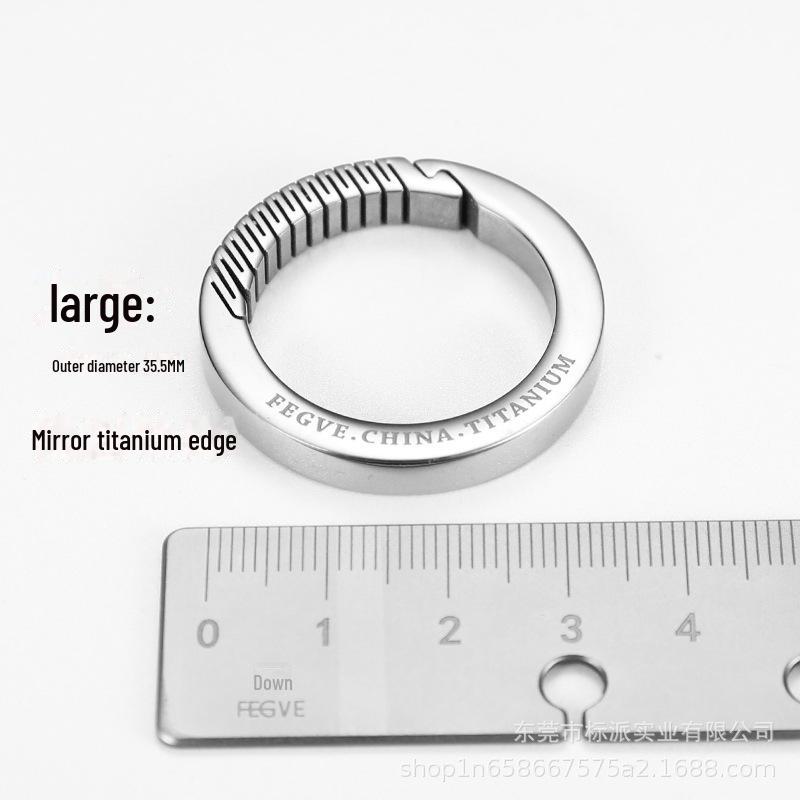 Titanlegierung Federverschluss Herren Gebogener Schlüsselanhänger Anhänger