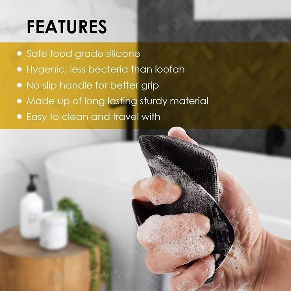 1Pcs Black Grey Massage Bath Brush Soft Body Cleansing Scrubber  Bath Supplies