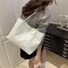 2025 Trend Woven Pattern New Fashion Casual Large Capacity Solid Color Textured One Shoulder Underarm Tote Bag Women
