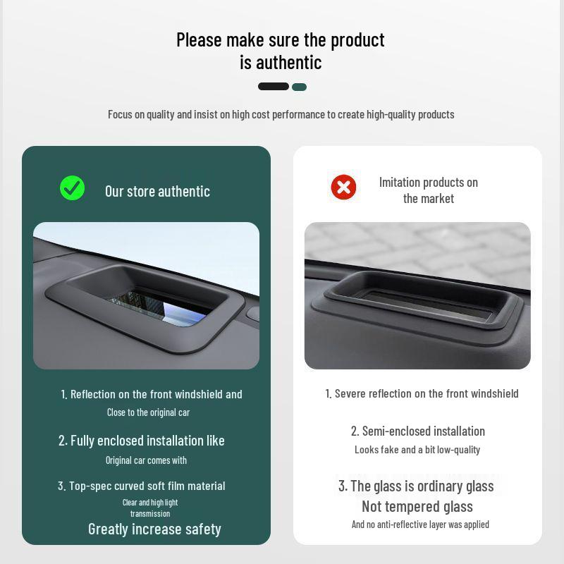 Ideal i6/i8L6L7L8L9 Head-Up Display Protective Frame & Dashboard HUD Cover – Accessories & Decoration