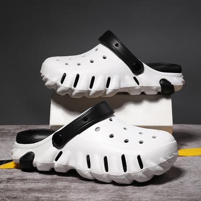 Summer Men Slippers Fashion Thick Bottom Hole Shoes EVA Slippers Anti Slip Baotou Slippers Outdoor Beach Female Garden Shoes2024