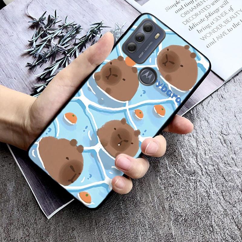 Cute Cartoon Capybara Animal Phone Case For Moto G84 G23 G24 G31 G32 G41 G51 G52 G53 G54 G71 G82 G42 G62 G200 G Play G Stylus