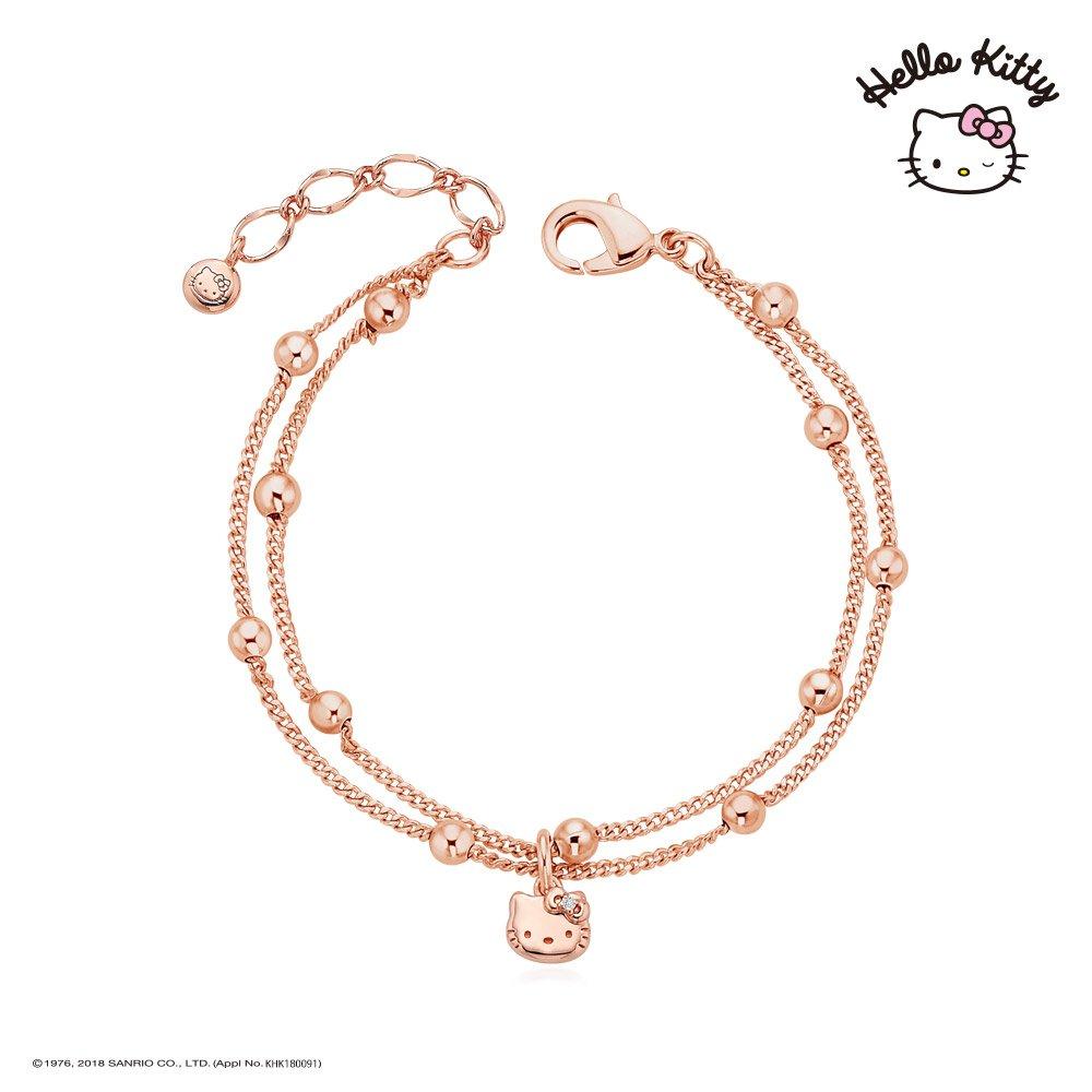 Sanrio Hello Kitty Jewelry Kitty Ball Link Double-Line Bracelet (Pink) Hlbr235-P