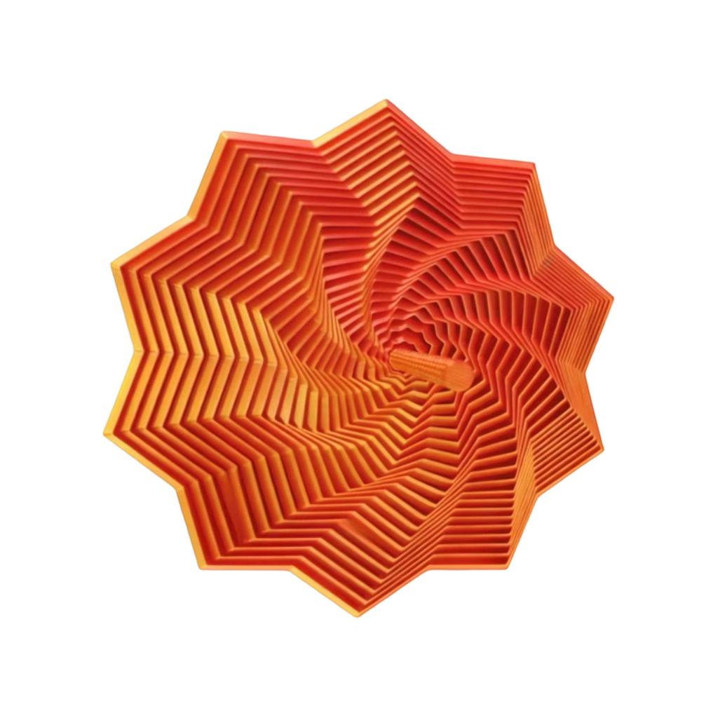 3D Printed, Foldable Polygonal Decompression Toy, Spiral Tower Irritating Star