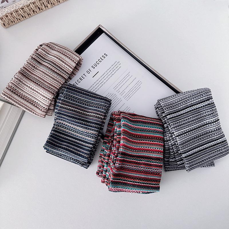 Striped Knitted Scarf for Autumn and Winter New Scarf for Couples