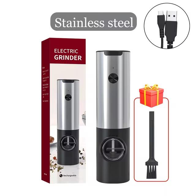 USB Rechargeable Electric Salt Pepper Grinder with Charging Dock Electric Salt Pepper Grinder with Adjustable Thickness Grinder