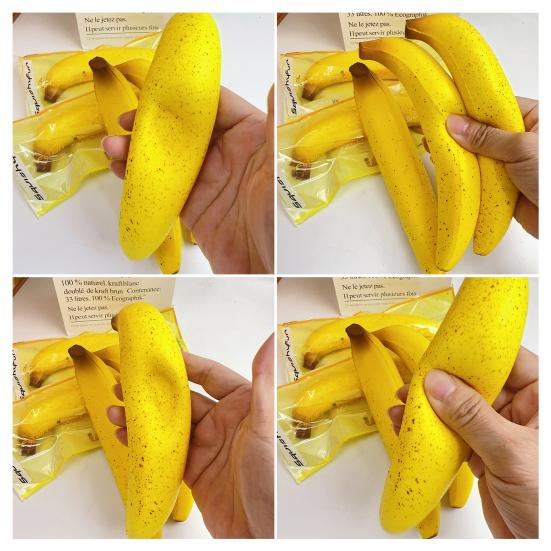 Slow-Rising Ripe Banana Squeeze Toy Soft TPR Fidget for Stress Relief Realistic Fruit-Themed Decompression Gadget for Kids Adults Portable Novelty