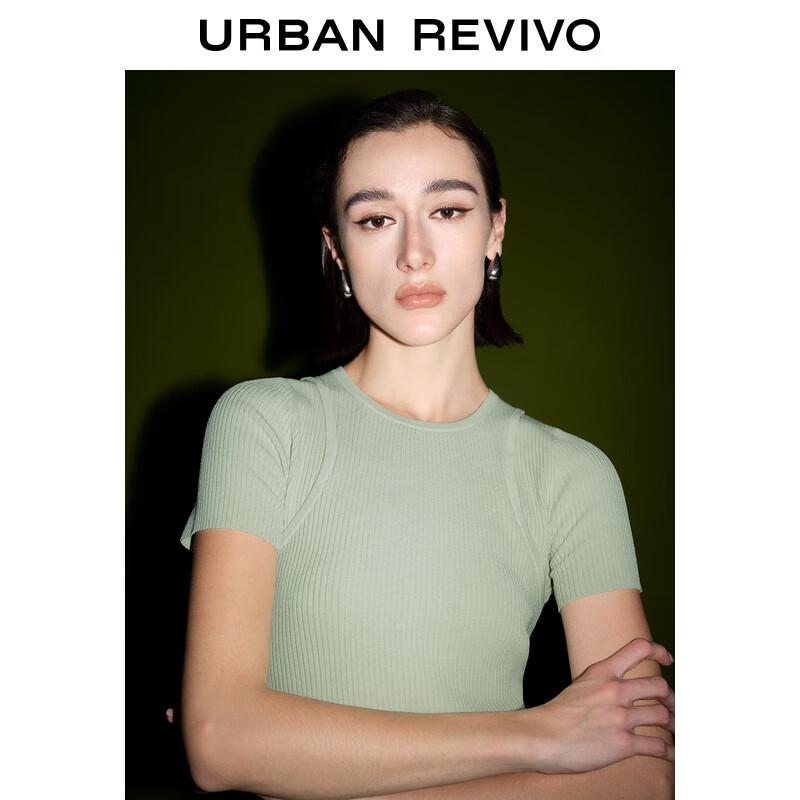 UR Women's Slim-Fit Back Cutout Short-Sleeve Knit Top