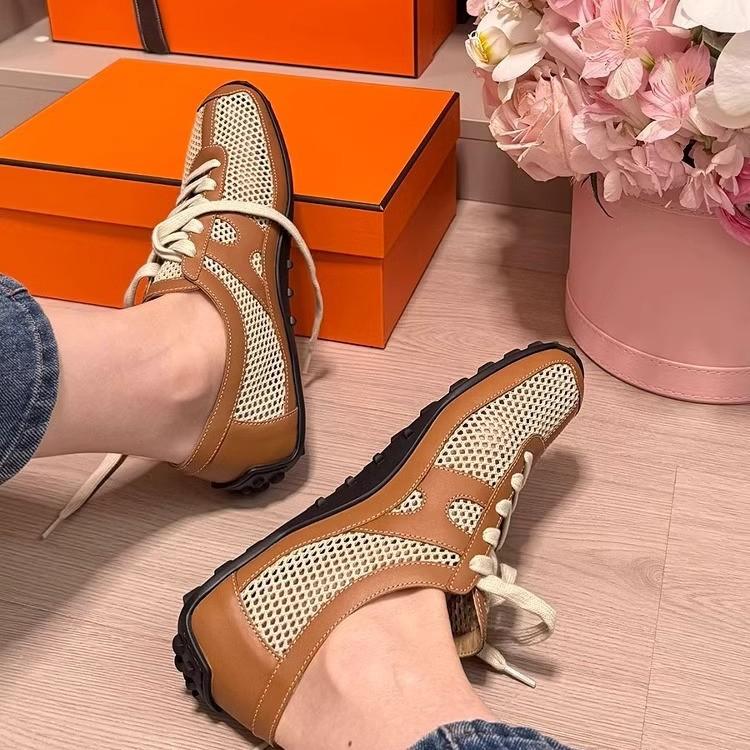 Hohle atmungsaktive deutsche Trainingsschuhe Damen Sommer 2025 neue gewebte rutschfeste Mesh-Flachboden-Damen-Sportschuhe Forrest Gump Schuhe