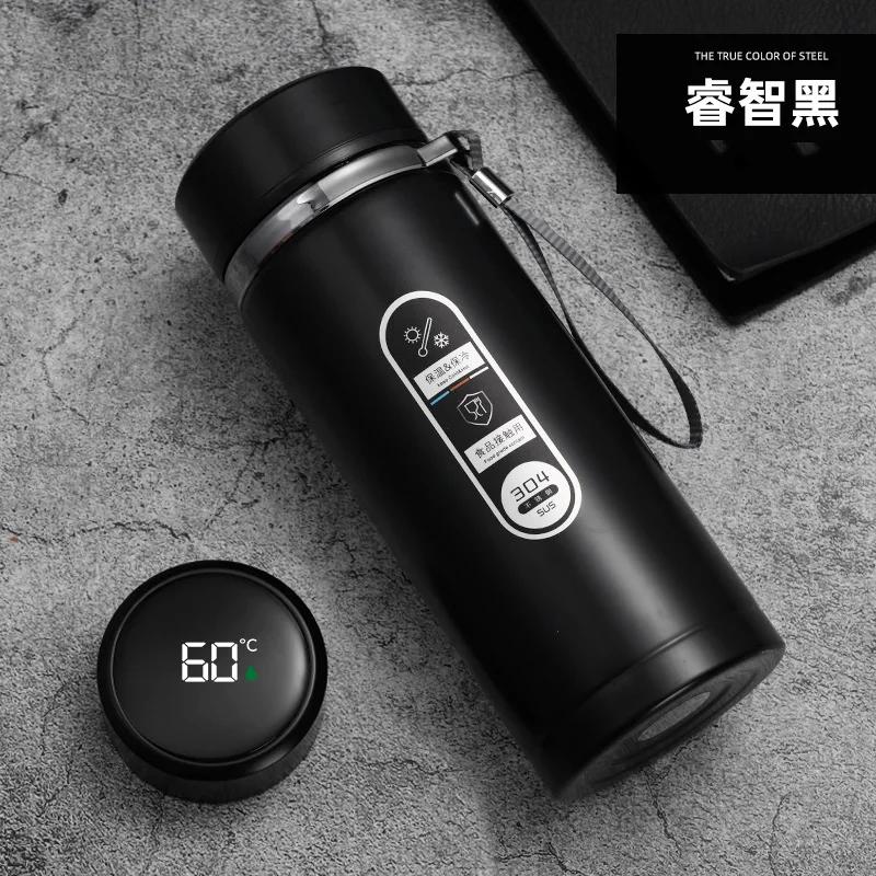 

1L Термос из нержавеющей стали со светодиодным дисплеем температуры Sus304 Бутылка для чая и воды Термос Портативные чашки Термос Бутылки 1000ML чёрный