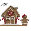 Decorazione Murale Natalizia da Interno, Segno Angolare in Legno per Porta di Natale, Ornamento Festivo a L da Appendere, Regalo per Festa in Casa, Babbo Natale Renna Pan di Zenzero