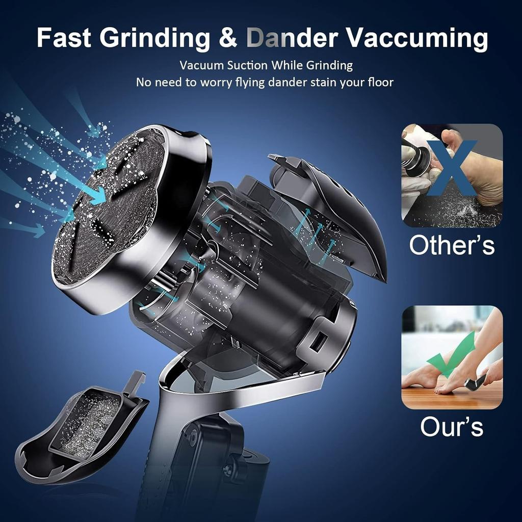 Electric Callus Remover for Feet with Vacuum, Professional Pedicure Tools Kit, Rechargeable Waterproof Foot File ,LCD Display