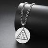 Dawapara YHWH Triangle Tetragrammaton Pendant Hebrew Tetractys Yahweh Jehovah YHVH Necklace Stainless Steel Jewelry