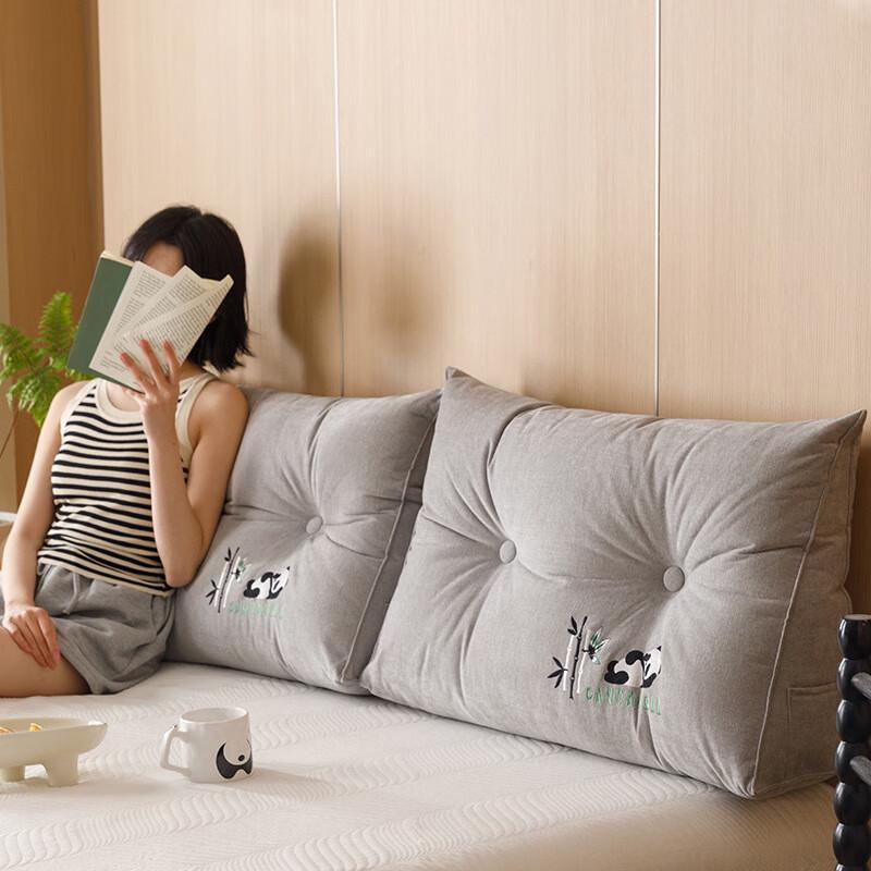 Lilang Cartoon Panda Embroidered Headboard Cushion