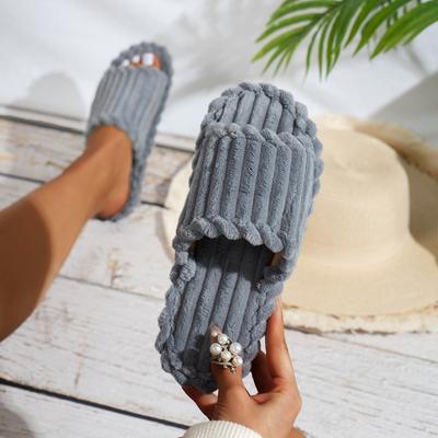 Fashion Women Slippers 2024 New Women Autumn Winter Cotton Sandals Non Slip Home Warm Flat Bottom Slippers Slides Women Zapatos De Mujer