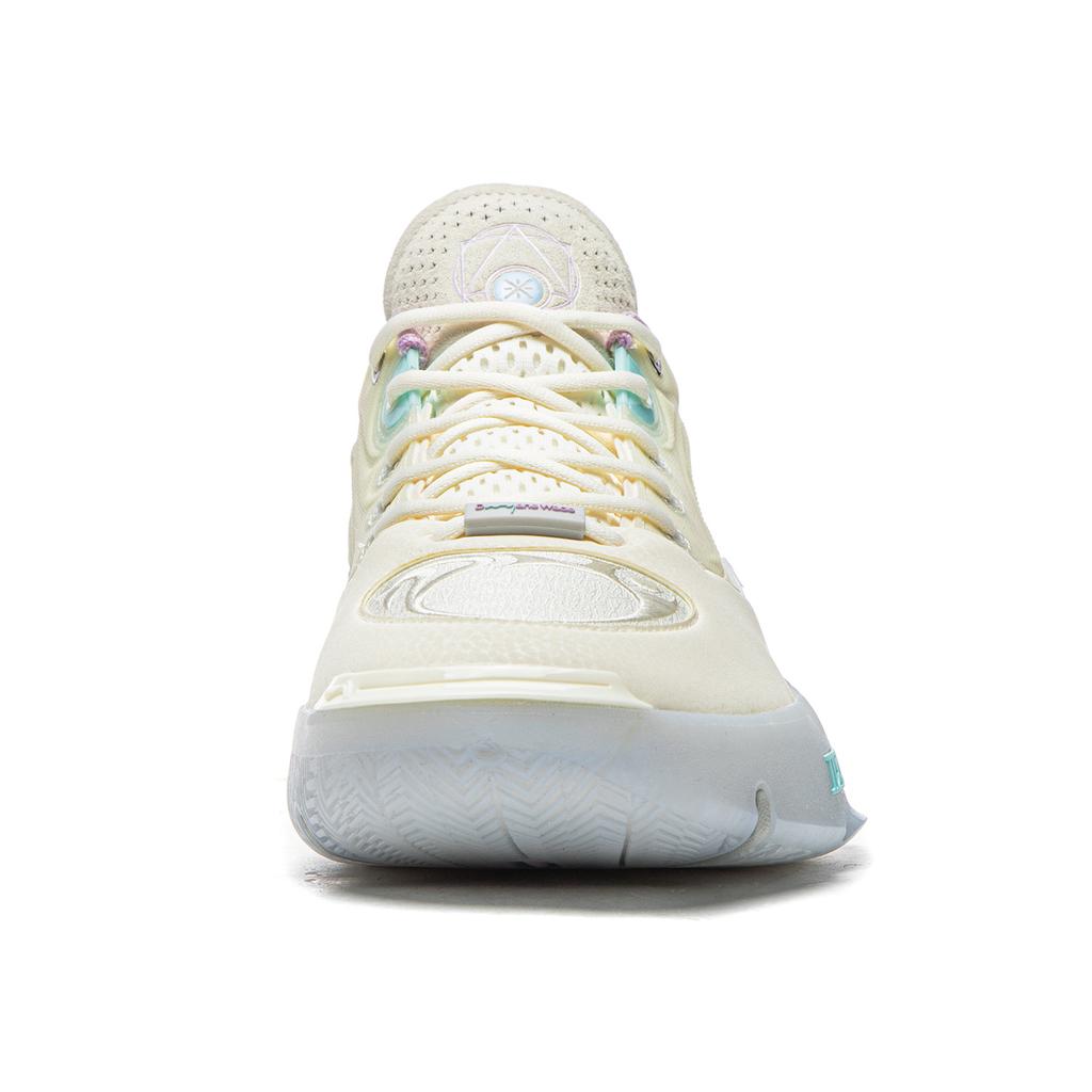 Li Ning WOW12 Niedrige Basketballschuhe Unisex Ecru ABAV085-3