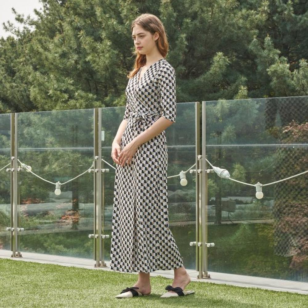 Lipbbam Creola Romona 3 4 Sleeve Maxi Long Wrap Dress Ldm10df01