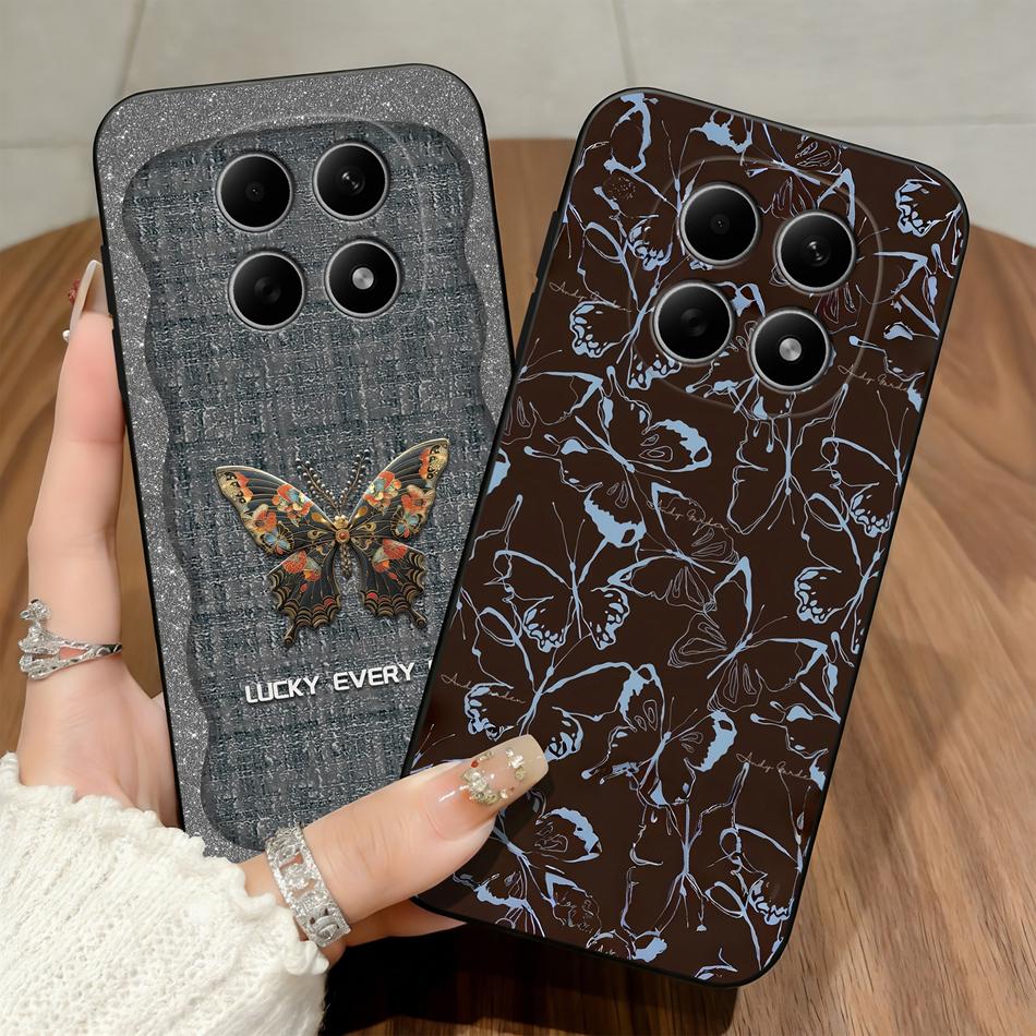 Cute Cats Cover For Poco M8 Pro 5G Phone Case Soft Protective Black Funda For Poco M 8 M8Pro Untra Thin Durable Back Covers Capa