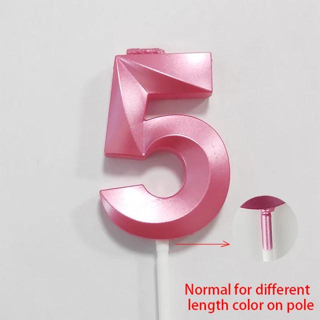 0-9 Numer Candle Pink Blue Happy Birthday 3D Number Candles Cake Topper Decoration Baby Shower Supplies Wedding Party Decor