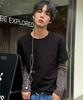 SIGNATURE Border Sleeve Layered Long Sleeve T-Shirt [Black]