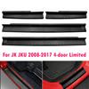 For Jeep Wrangler 4-Door 2008-2024 JK JKU JL JLU Black Door Sill Protector Gladiator JT Rubber Sill Entry Guards Replacement