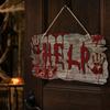Halloween Door Hanger with Blood Splatter Letters and Wood