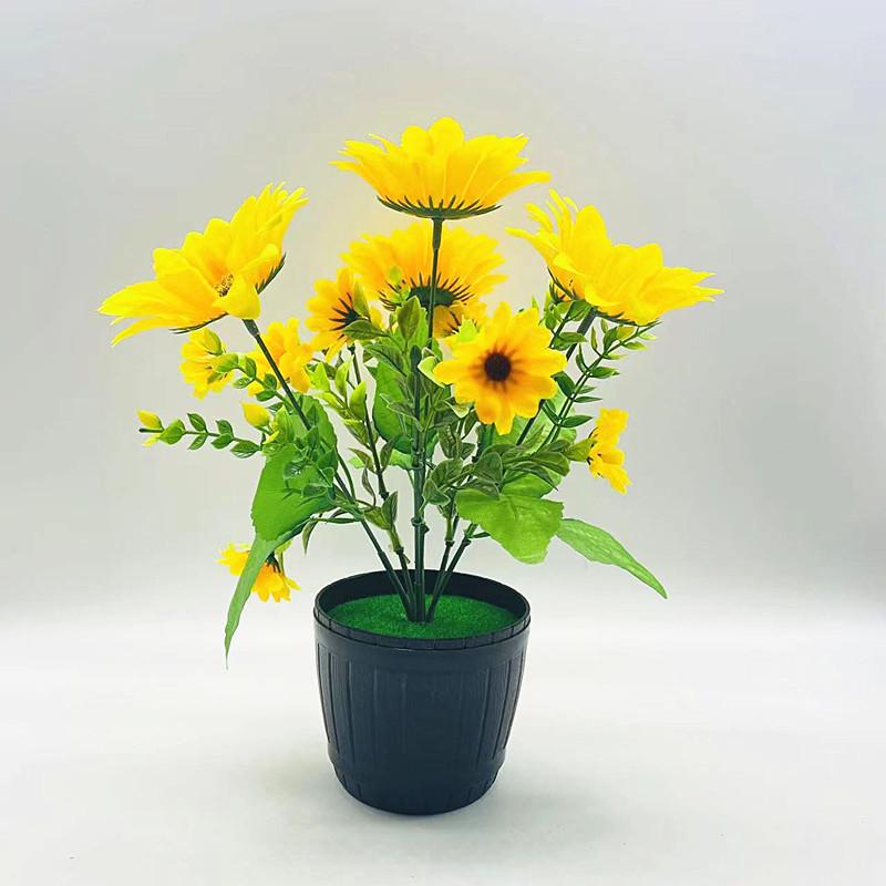 Simulated Artificial Sunflower Artificial Flower Potted Interior Decoration