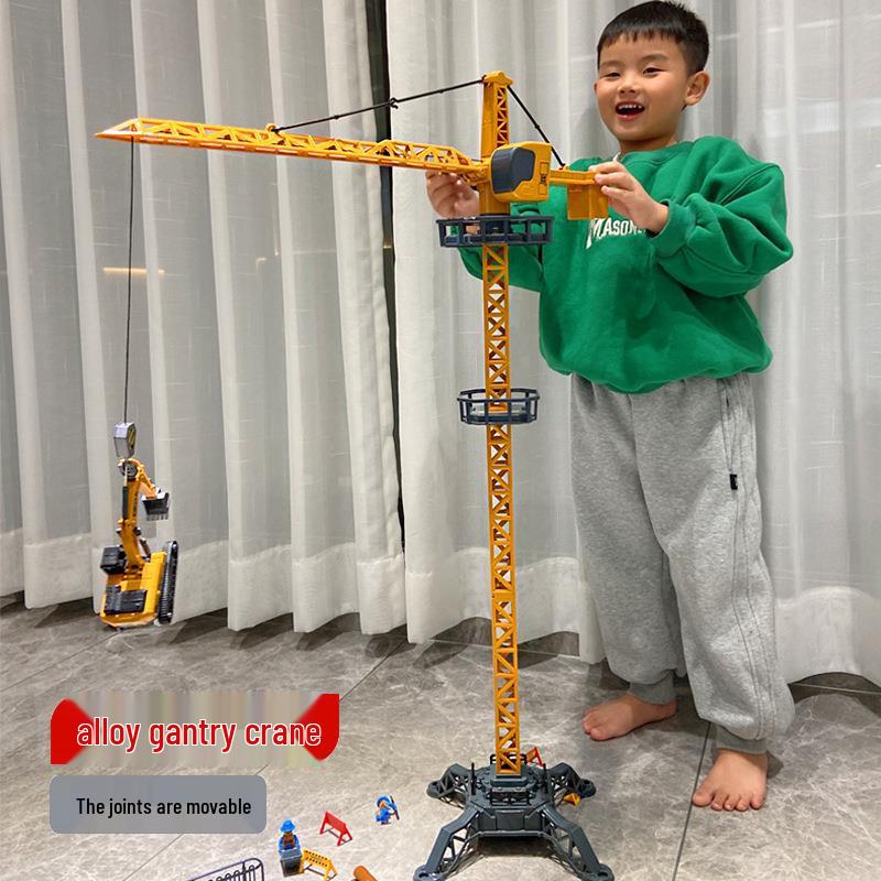 Free Shipping - Alloy Simulation Tower Crane Engineering Toy for Boys Ages 3-8