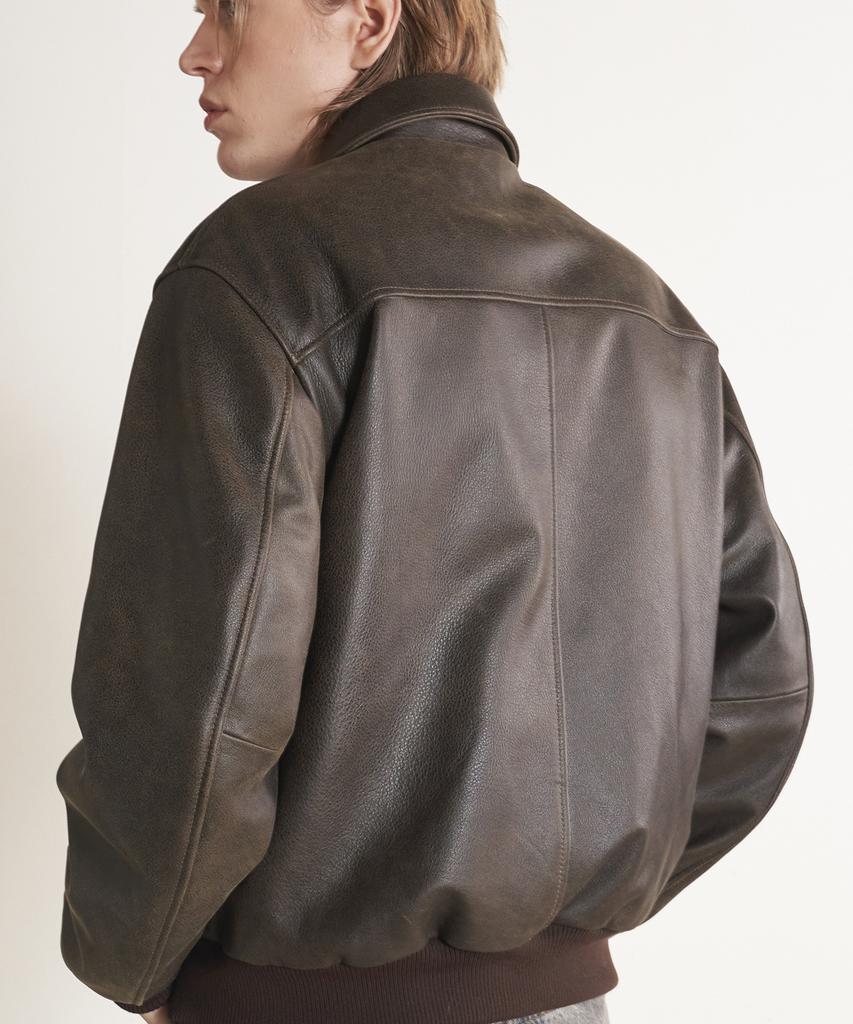 Sperone [Real Leather] Cowhide A-2 Classic Double Pocket Blouson (Brown)
