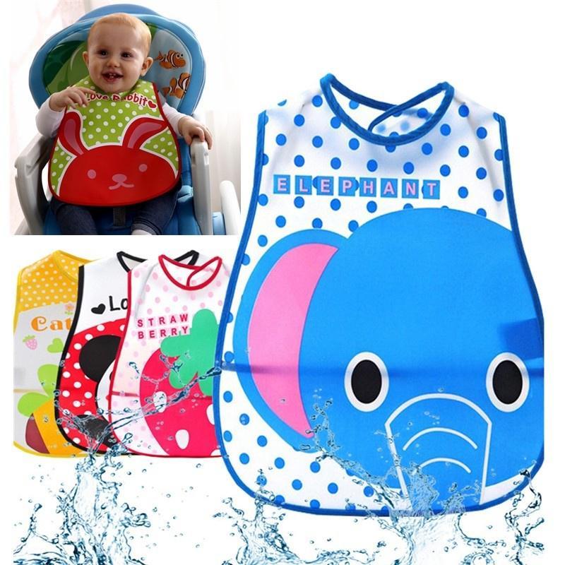 Cartoon Baby Bibs Eva Waterproof Newborn Bandanas Feeding Baby BURP Cloth Kids Saliv (Color Random)