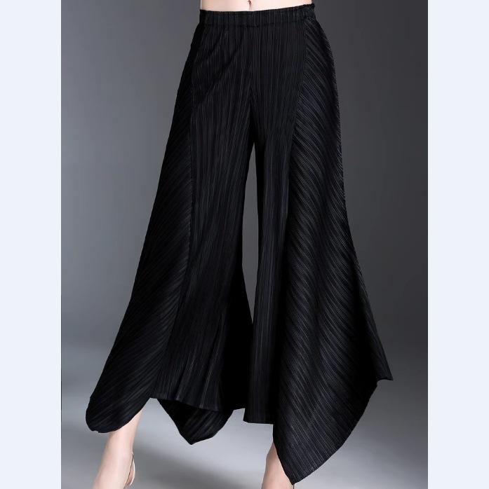 

Женский черный плиссированный пиджак - облегающий весенний стиль со свободным воротником-шарфом, один размер One Size