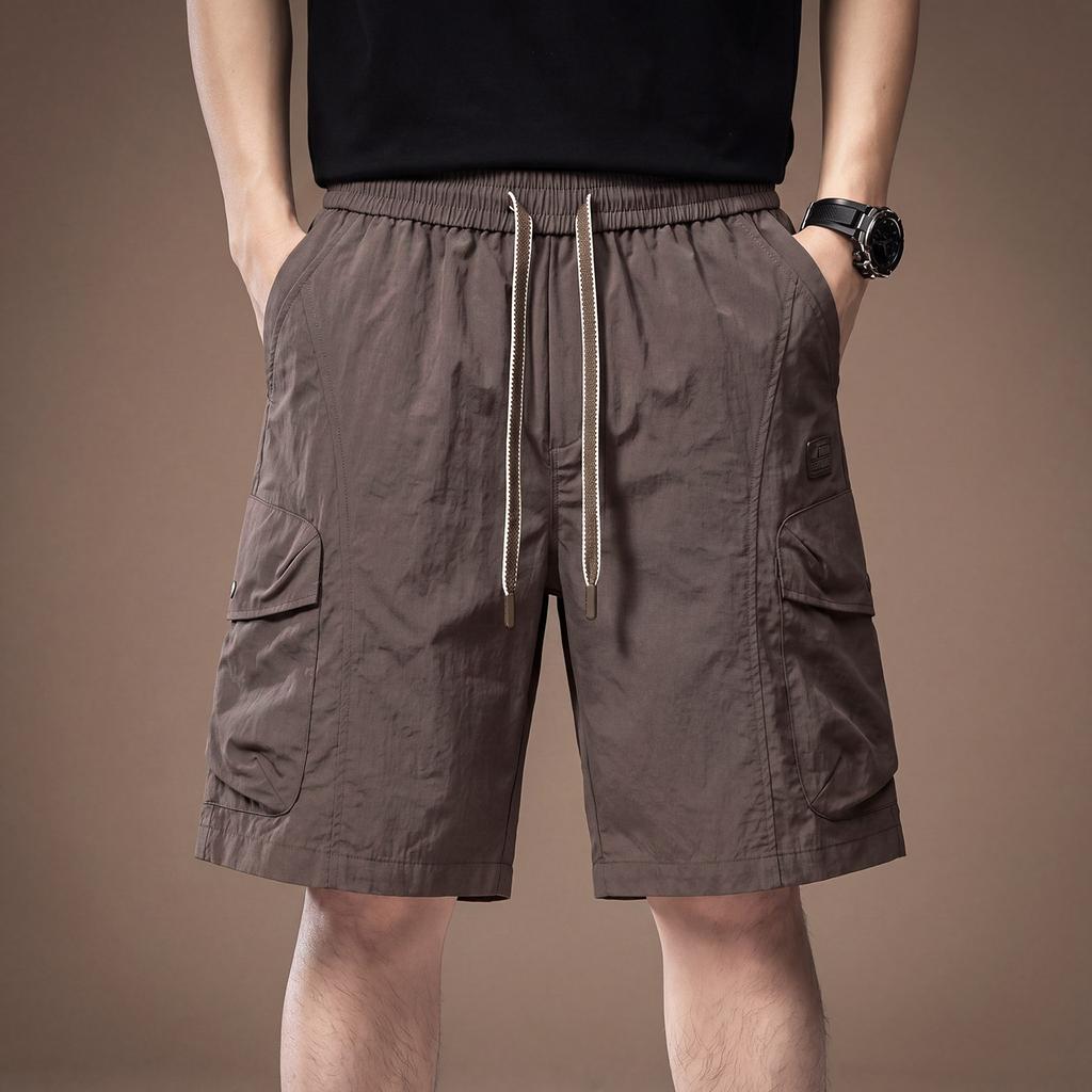 High-end American outdoor ice silk tooling shorts men's summer thin loose casual sports straight five-point pants