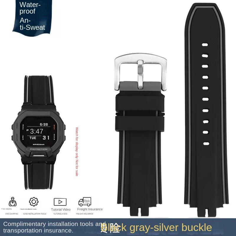 For Casio Series GBD-200 GBD-200-1 GBD-200UU/SM Black Warrior Waterproof Silicone Rubber Watch Strap Sports Watchband Bracelet