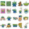 Set of 42 Waterproof, Self-Adhesive Toy Story Alien Stickers for Scrapbooking and Stationery.