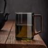 440ml Glass Cups with Walnut Handle Household Heat-resistant Mug Large Capacity Tea Making Glassware Office Drinking Glasses