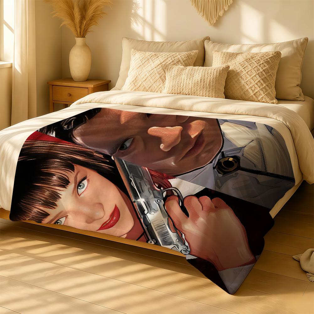 Movie Pulp Fiction Blanket For Soft Warm Knee For Bedroom Living Room Bed Sofa Camping Picnic Office Gift