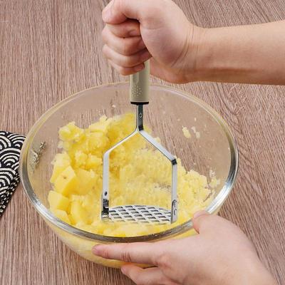Stainless Steel Potato Masher Manual Fruit Vegetable Pressure Mud Machine Kitchen Children Food Crusher Gourmet Making Gadget