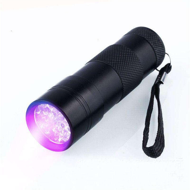 

UV Flashlight Black Light UV Lights 21 395nm Torch LED Ultr 12LED purple light flashlight