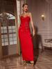 Elegante Vestido Bodycon Bandeau con Flor 3D: Vestido de Boda y Fiesta Verano 2024