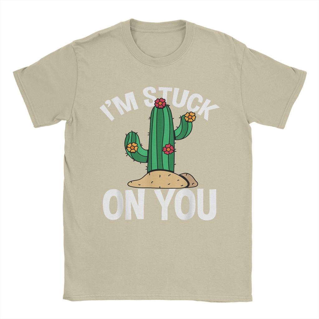 Cactus Im stuck on you Unisex T Shirt Vintage Tees Short Sleeve Crew Neck TShirts Cotton Graphic Printed Clothes