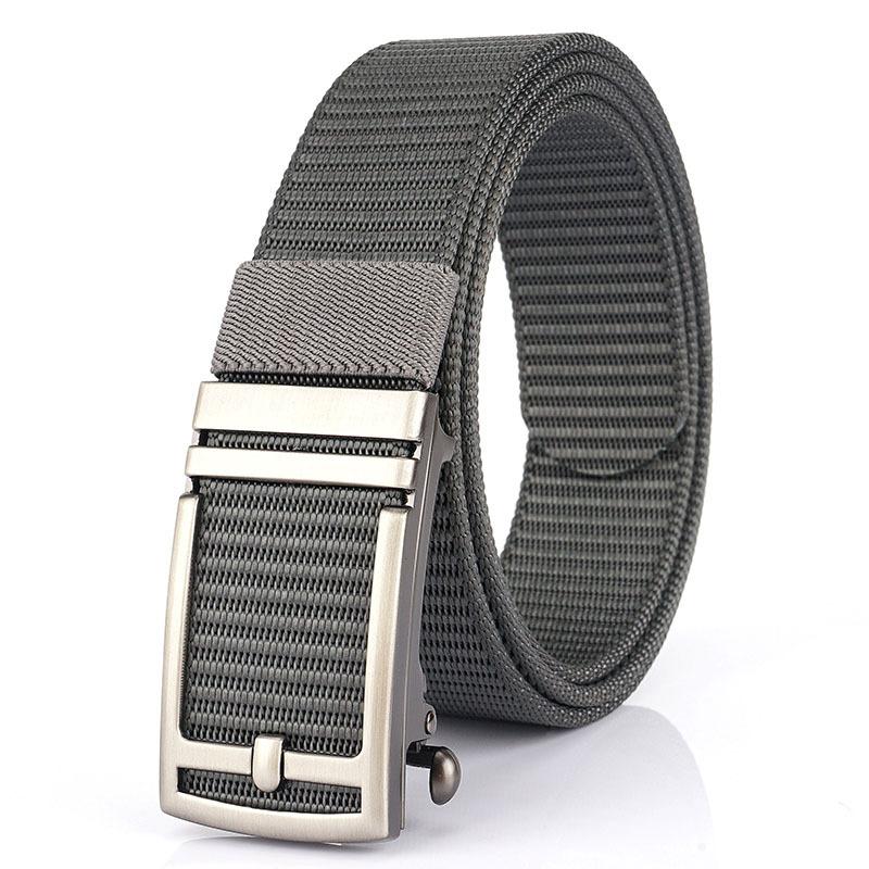 New Men'S Commuting Belt With Automatic Buckle Nylon Waistband, Outdoor Leisure Versatile Double-Layer Thick Belt