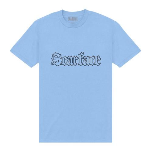 Scarface Unisex Adult Typography T-Shirt L bleu clair