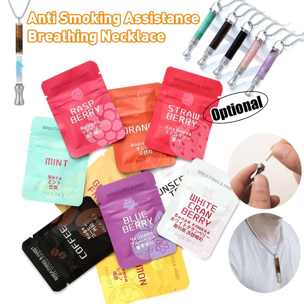 1PCS Anti Smoking Necklace Breathwork Meditation Mindfulness Breathing Anti-Smoking Assistance Necklace Whistle Anxiety Relief
